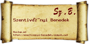 Szentiványi Benedek névjegykártya